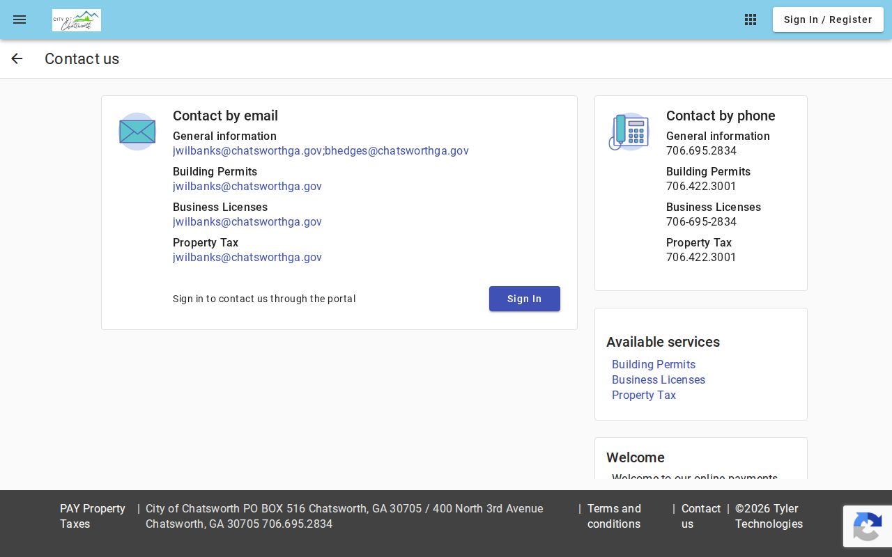 Official Chatsworth city payment and municipal court contact page