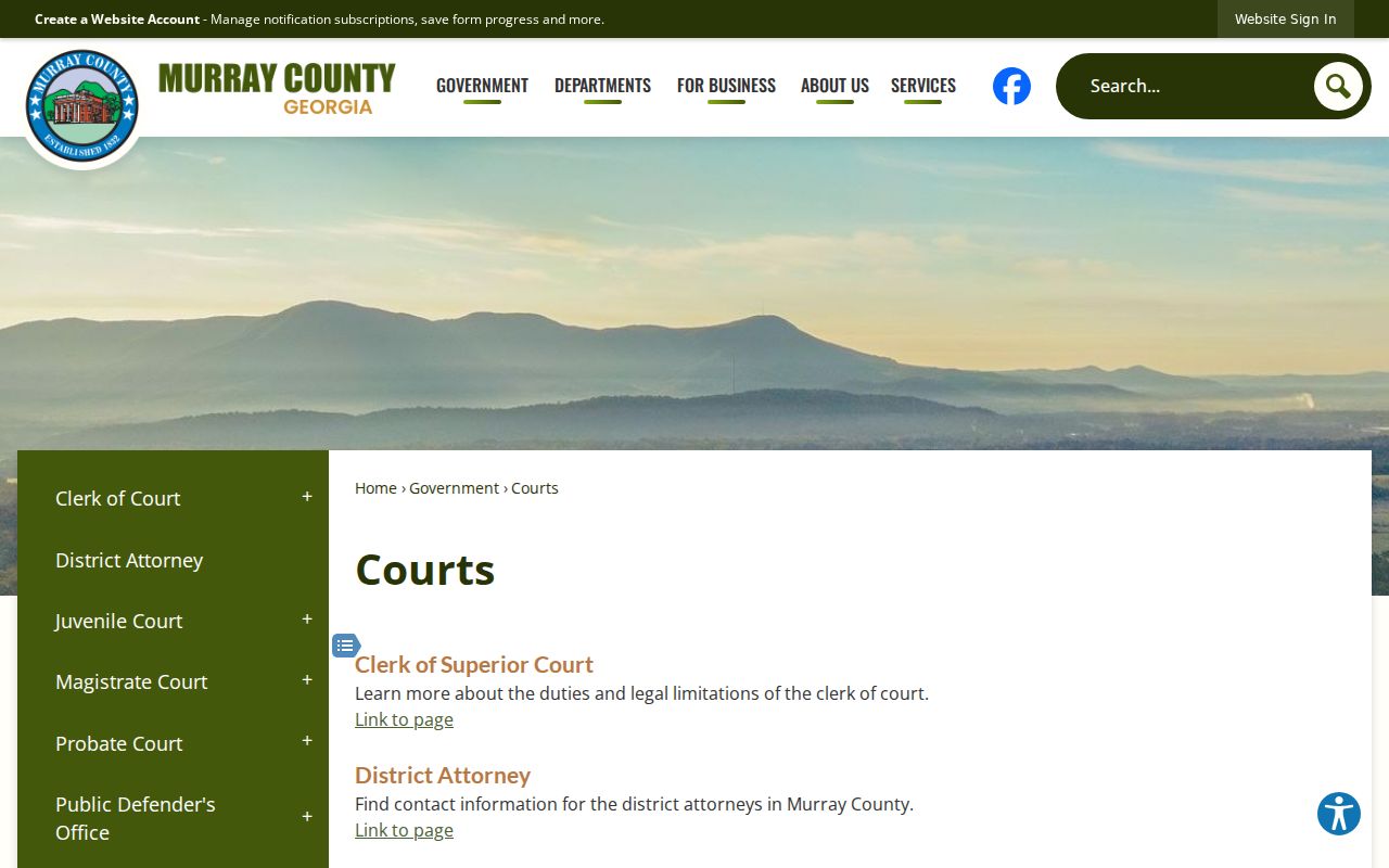 Murray County warrant records court directory